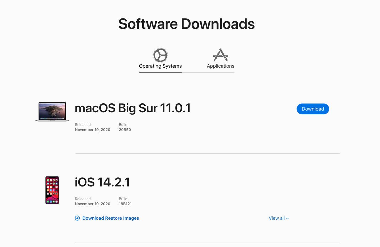 Apple针对特定Mac型号发布了新的macOS Big Sur版本