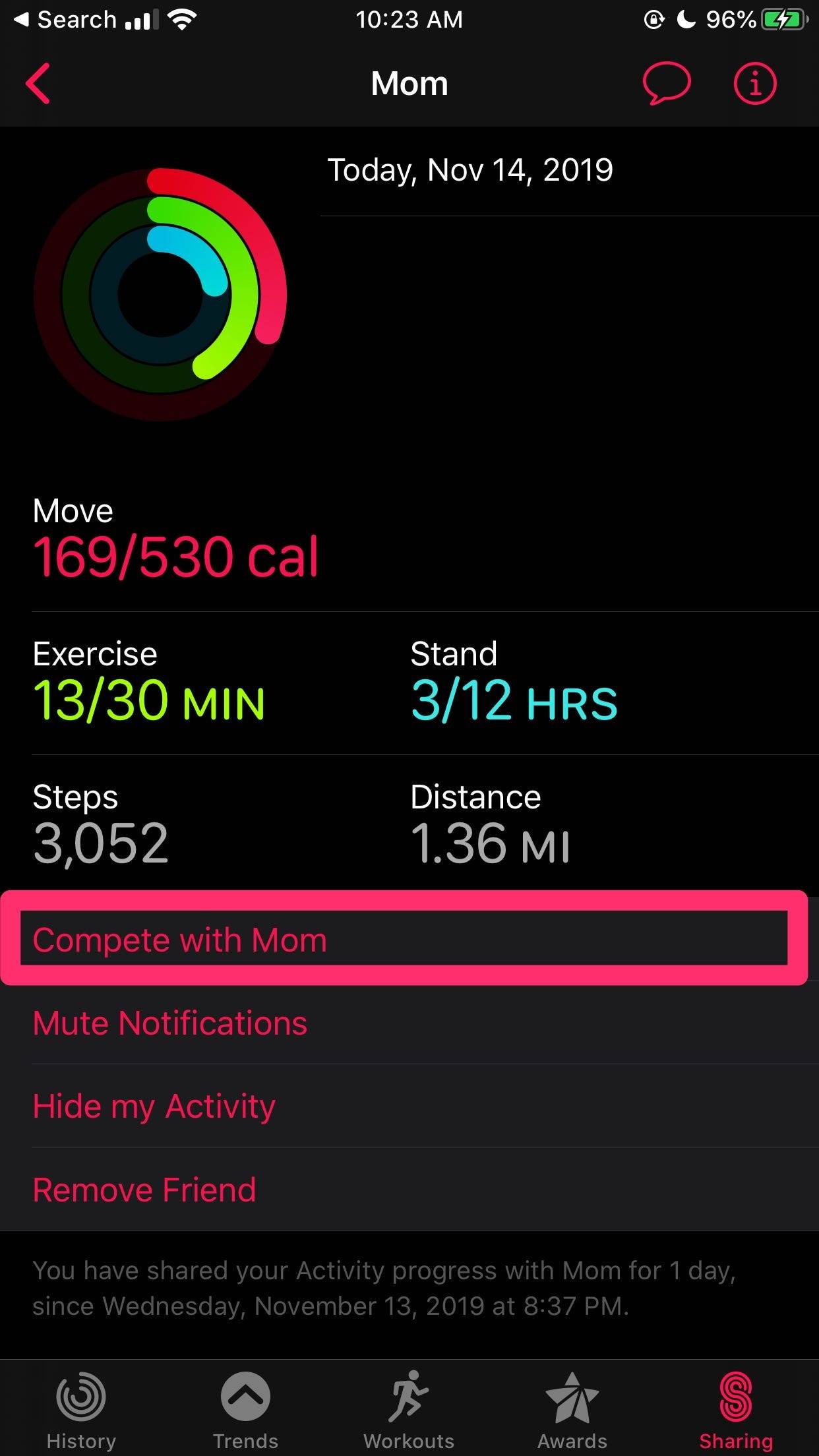 如何在锻炼期间共享Apple Watch活动并向朋友发送消息