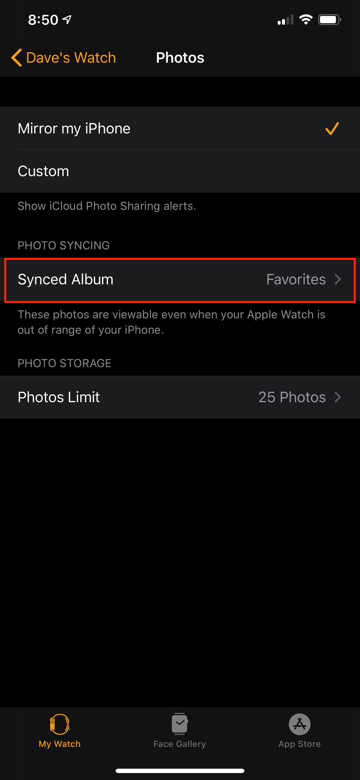 如何将照片从iPhone同步到Apple Watch，以显示在“照片”表盘上