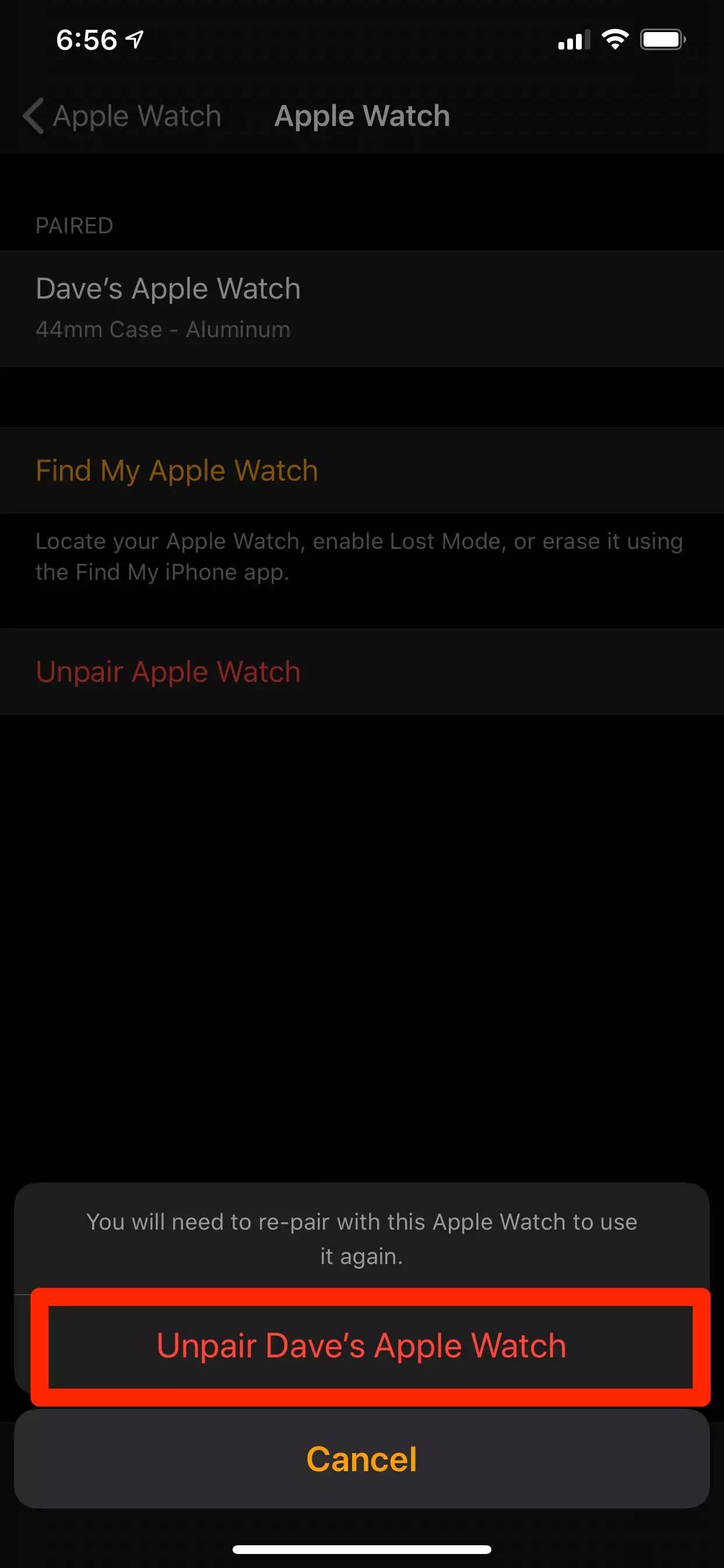如何通过与iPhone 12取消配对从Apple Watch中删除Apple ID