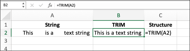 如何在Microsoft Excel中使用TRIM函数