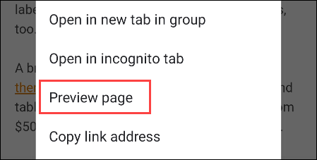 在Android版Chrome浏览器中打开链接之前，如何先查看链接
