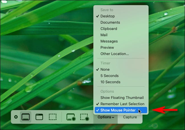 如何在Mac上使用可见的鼠标光标进行屏幕截图