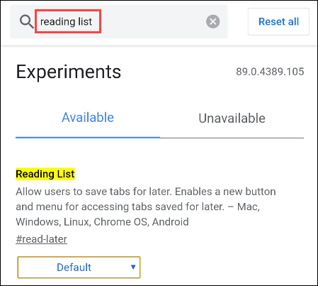 如何在Android上启用Google Chrome浏览器的“阅读列表”