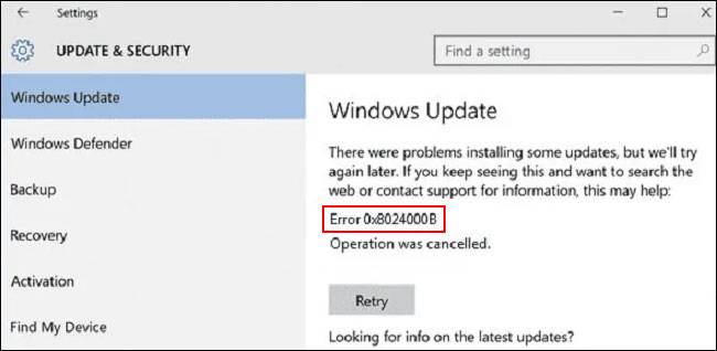 如何解决：Windows Update错误0x8024000B