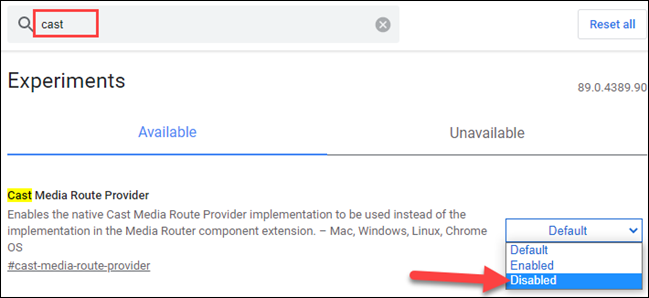 如何在Google Chrome中禁用和删除Chromecast