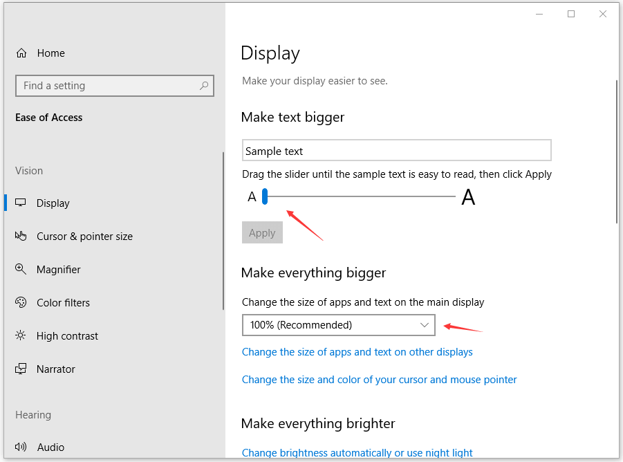 如何在Windows 10中更改字体/文本大小以方便