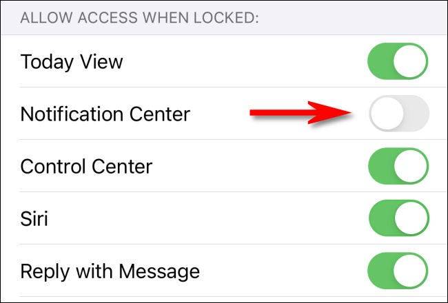 如何在iPhone锁定屏幕上禁用通知中心