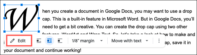 如何在Google文档中创建首字下沉