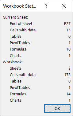 如何在Microsoft Excel中获取工作簿统计信息