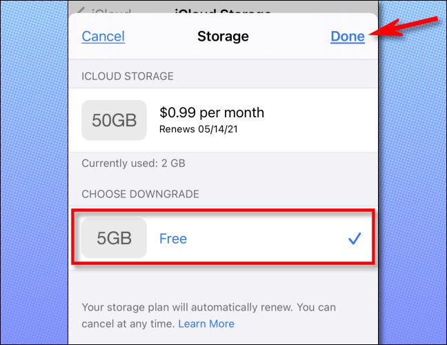 如何取消您的 Apple iCloud 存储订阅