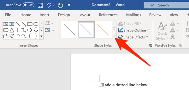 如何在 Microsoft Word 文档中添加虚线