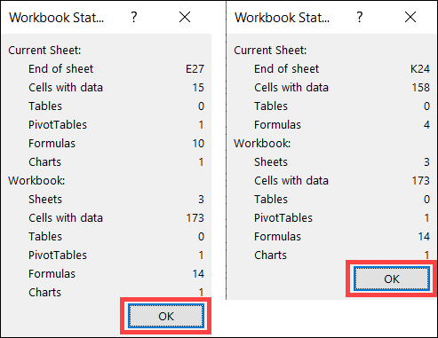 如何在 Microsoft Excel 中获取工作簿统计信息