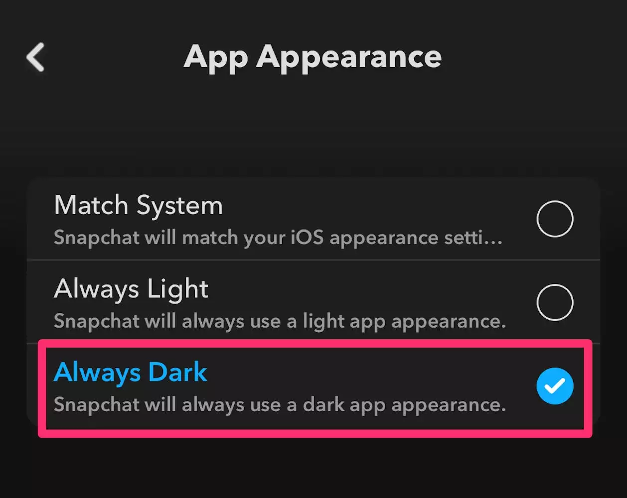 如何在 iPhone 上启用 Snapchat 的暗模式（如果有）