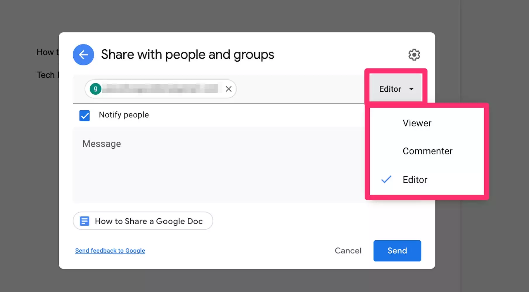如何共享 Google Doc 以与他人协作和编辑文档