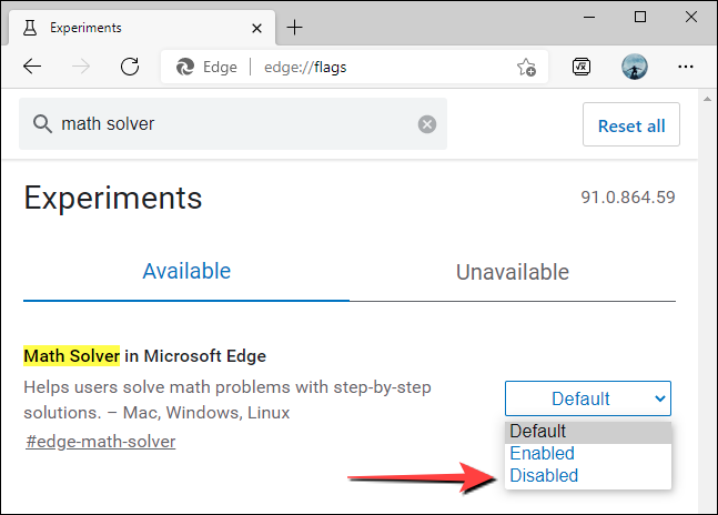 如何禁用和删除 Microsoft Edge Math Solver