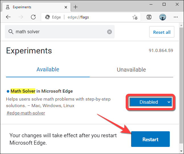 如何禁用和删除 Microsoft Edge Math Solver