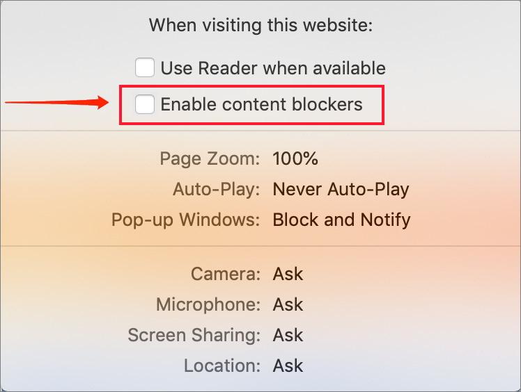 如何在 Safari Mac 上禁用页面自动重新加载？