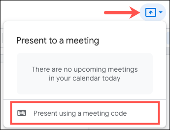 如何在 Google Meet 中展示 Google 文档、表格和幻灯片