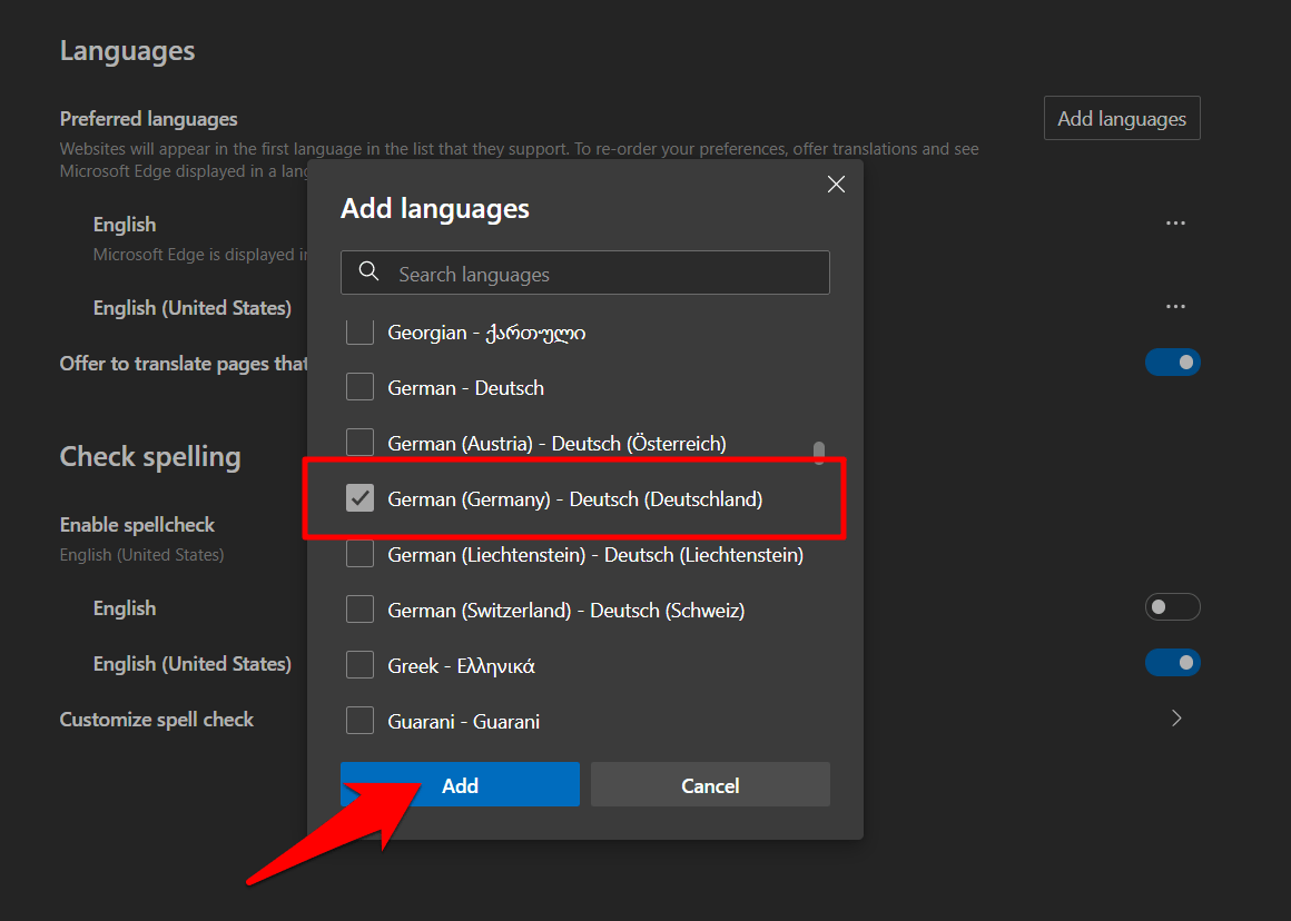 如何更改 Microsoft Edge 显示语言？