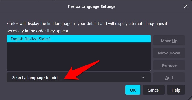 如何更改 Firefox 显示语言？