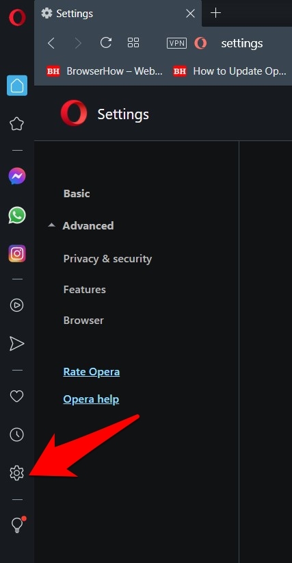如何在计算机上重置 Opera 浏览器？