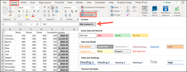 如何在 Microsoft Excel 中使用和创建单元格样式
