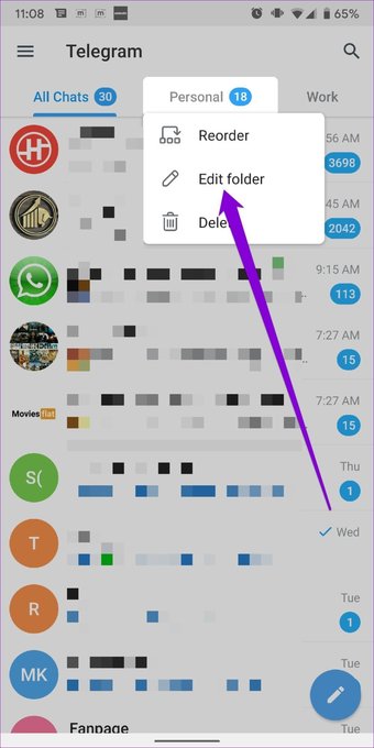 如何在 Telegram 中创建和管理聊天文件夹