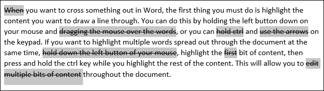 如何在 Microsoft Word 中通过单词画一条线