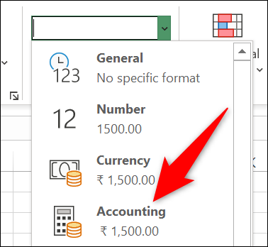 如何在 Microsoft Excel 中使用会计编号格式