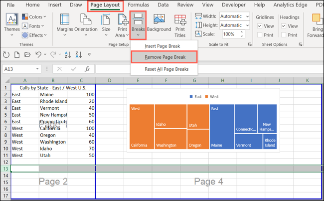 如何在 Microsoft Excel 中插入、编辑或删除分页符