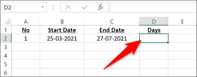 如何在 Microsoft Excel 中查找两个日期之间的天数
