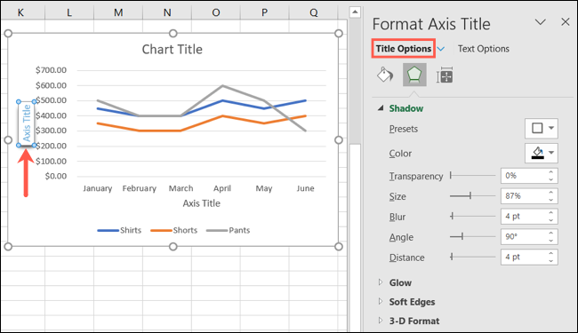 如何在 Microsoft Excel 图表中添加轴标题