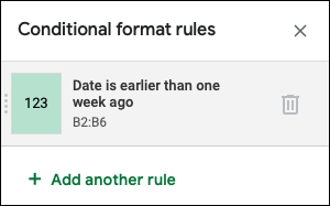 如何在 Google 表格中使用基于日期的条件格式
