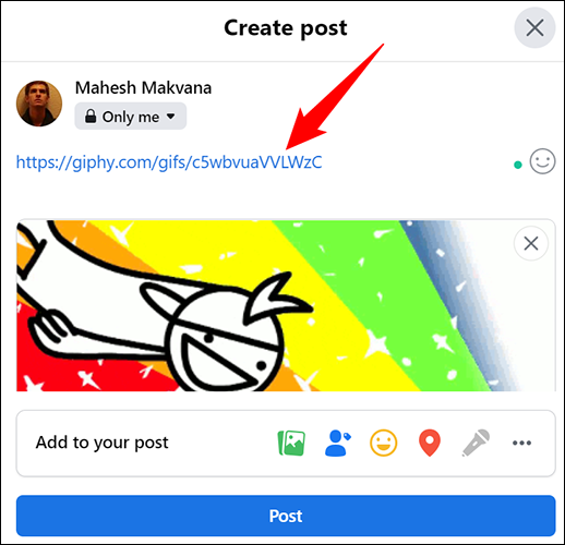 如何在 Facebook 上发布 GIF