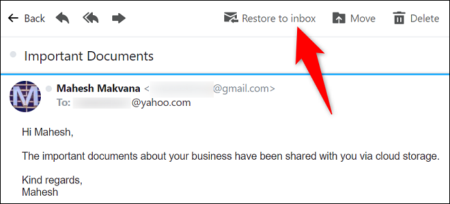 如何恢复已删除的 Yahoo! 电子邮件