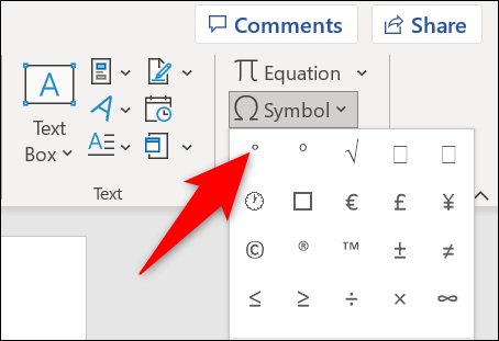 如何在 Microsoft Word 中插入度数符号