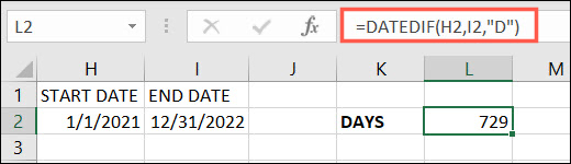 DATEDIFDays-ExcelDateTimeFunctions