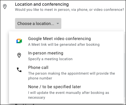 Location-GoogleCalAppointmentSchedules