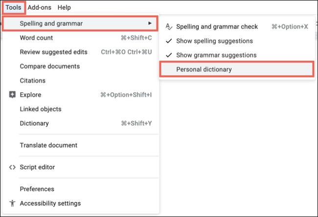 如何在您的 Google Docs 个人词典中添加和删除单词