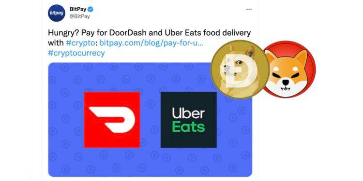 UberEats现可通过BitPay使用比特币、以太币、狗狗币等支付餐费