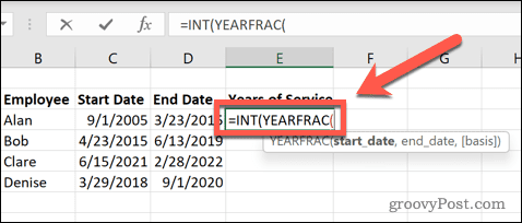 years-of-service-excel-yearfrac