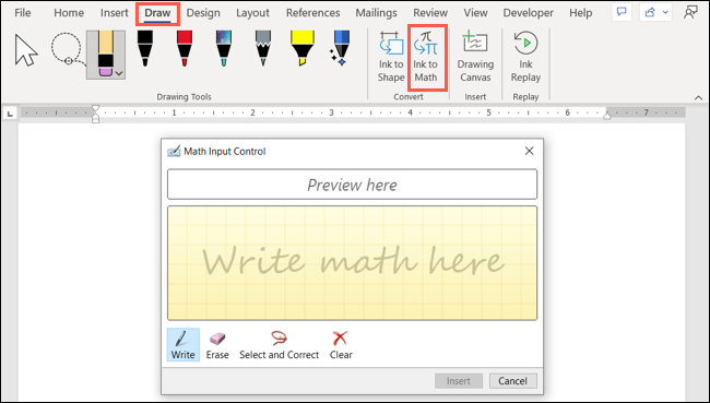 DrawInkToMathWord-OfficeInk