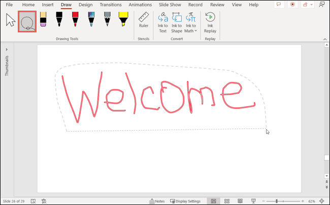 LassoTextPowerPoint-OfficeInk