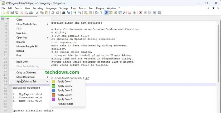 Notepad-tab-coloring-options-in-context-menu