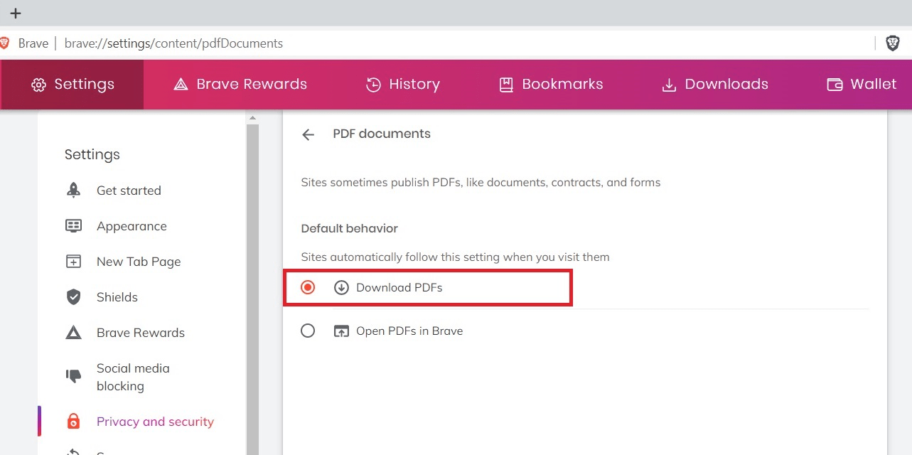 Downloads_PDF_Radio_button_on_Brave