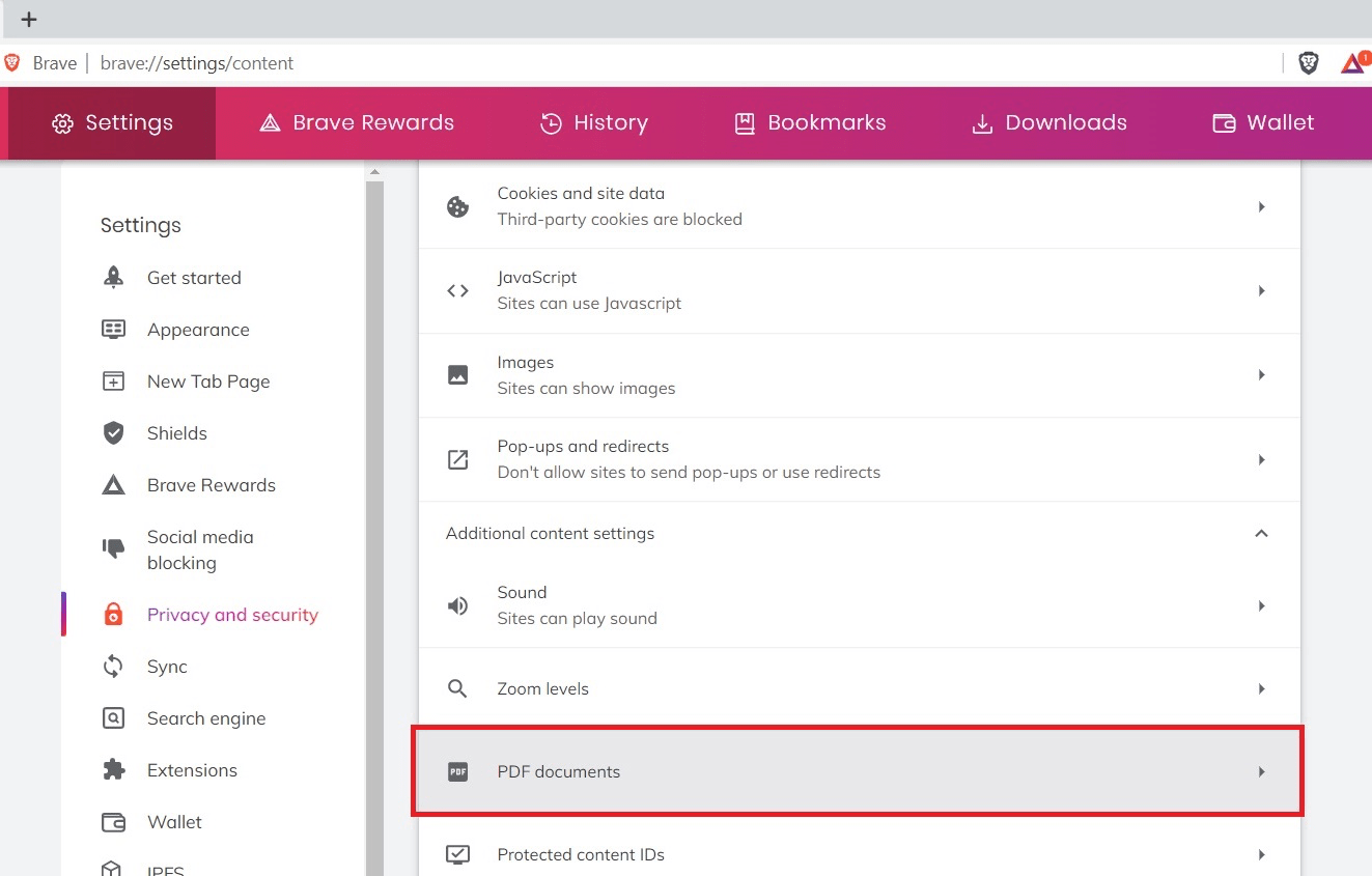 PDF_Documents_menu_in_Brave_computer