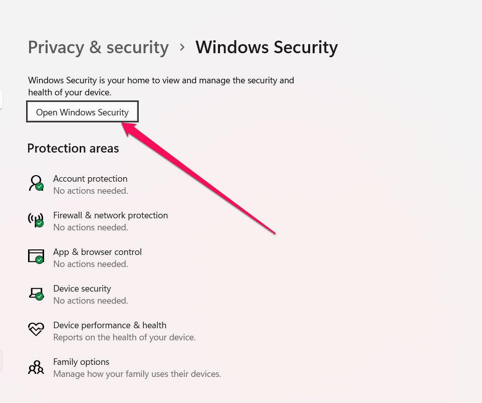 open-windows-security