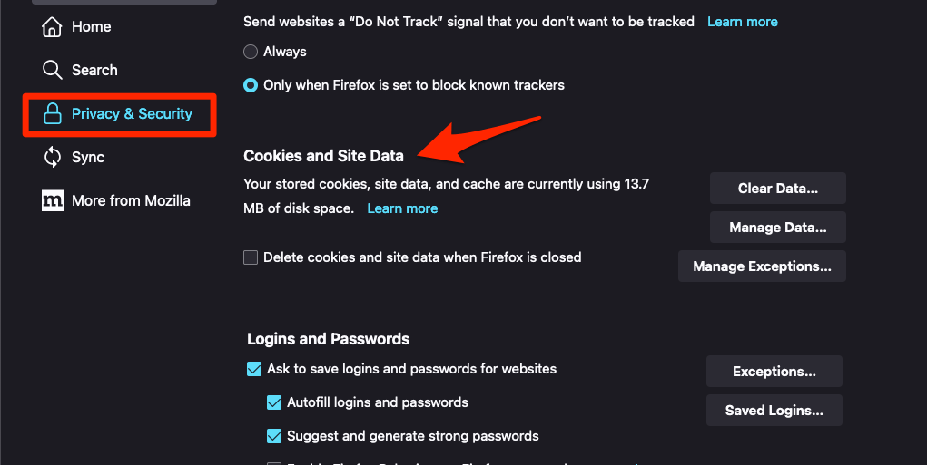 Cookies_and_Site_Data_section_in_Firefox_Computer_under_Privacy_and_Security_settings