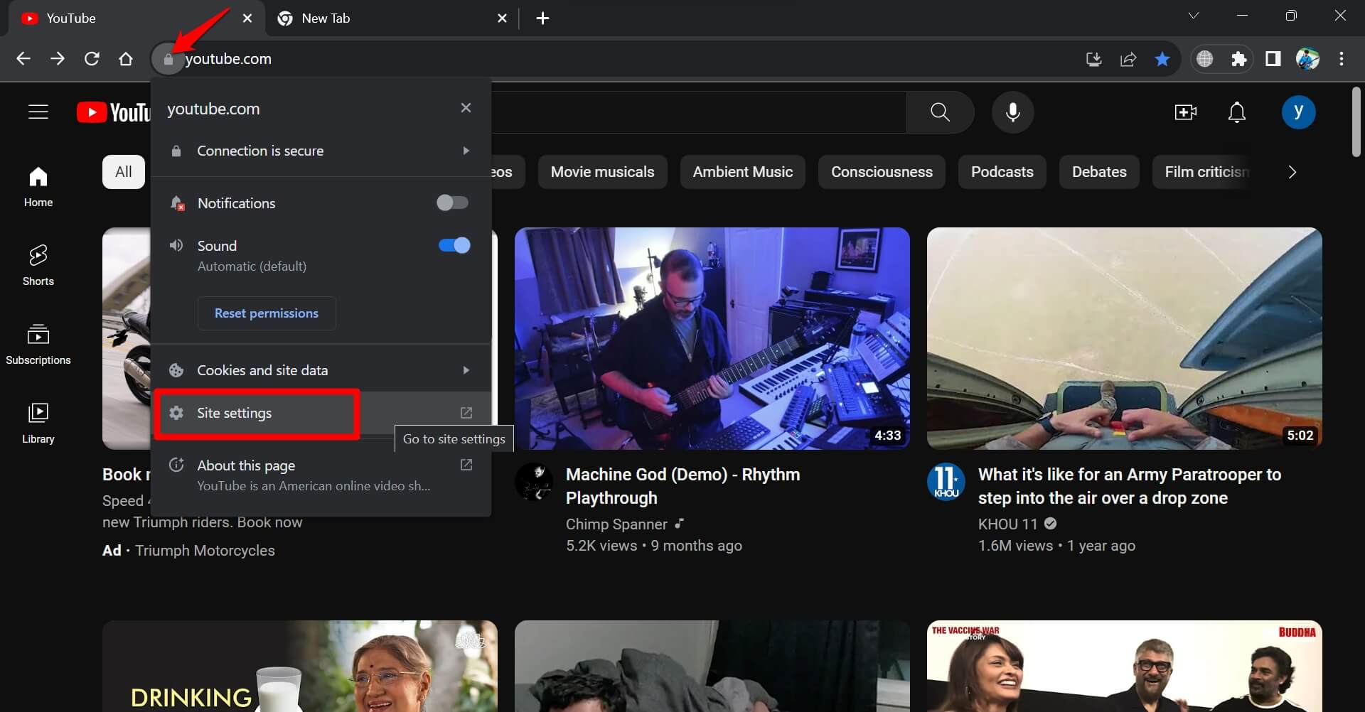 Youtube-site-settings